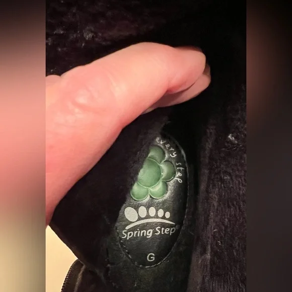 Spring Step Boisa Black water-resistant vegan leather boots shock resist heals - Picture 7 of 10